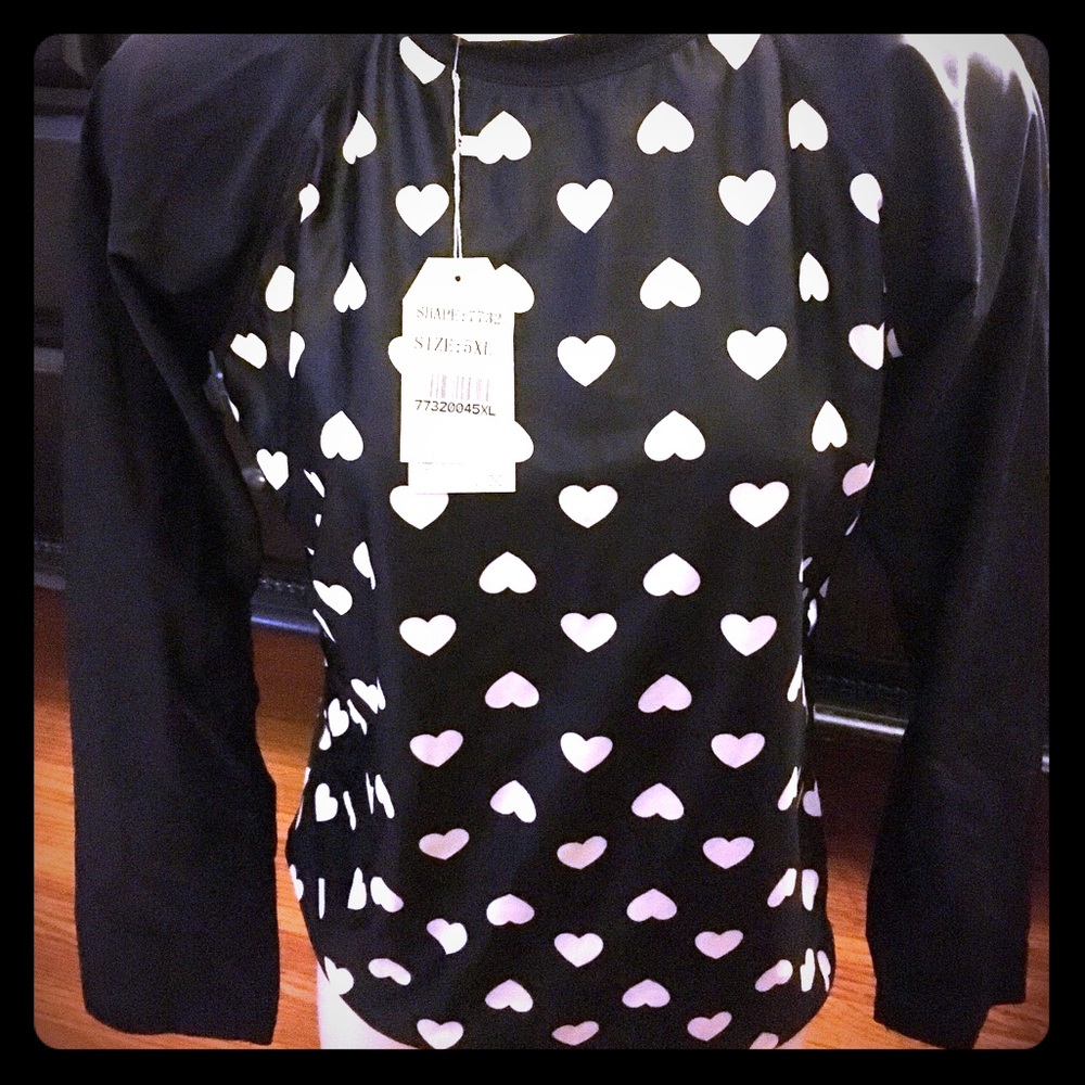 Long Sleeve Heart Rash Guard Swim Shirt NWT
